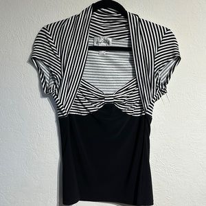Joseph Ribkoff Striped Rockabilly Blouse